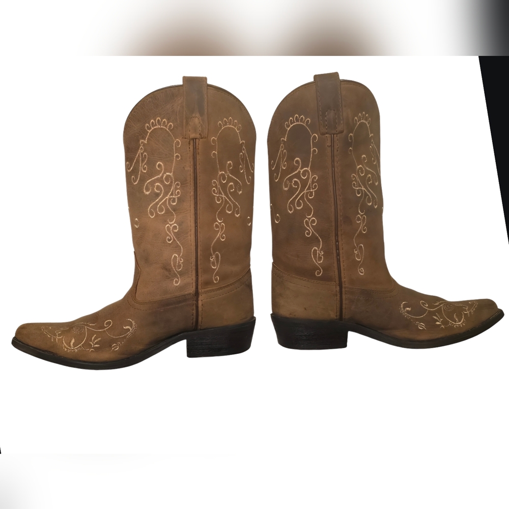Smoky Mountain Leather JOLENE Boots. Youth 3.5 Y Distressed light brown